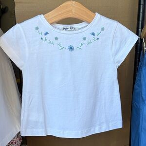 White Embroidered Kids Top